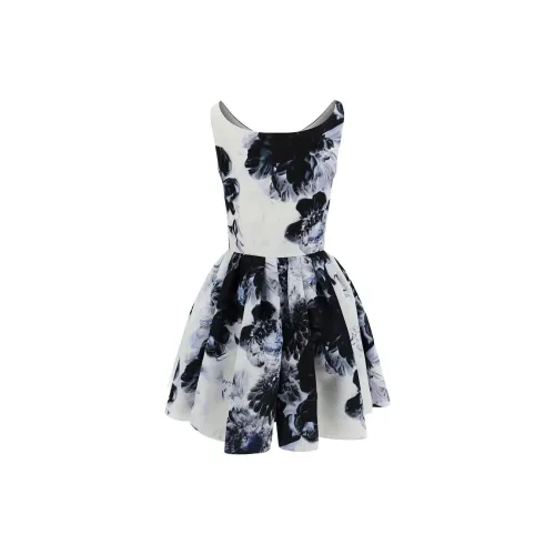 Alexander McQueen Sweetheart-Neckline Ruffled Mini Dress