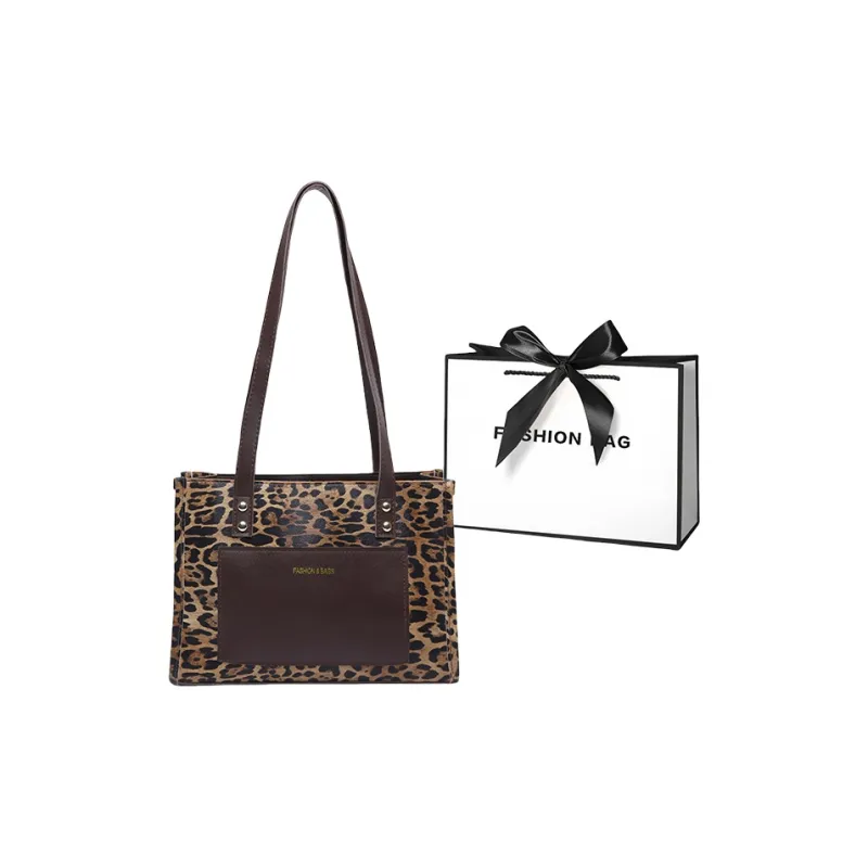 LETOO PU Commute Large Capacity Leopard Print Patchwork Shoulder Bag Regular Women's Multicolor-5