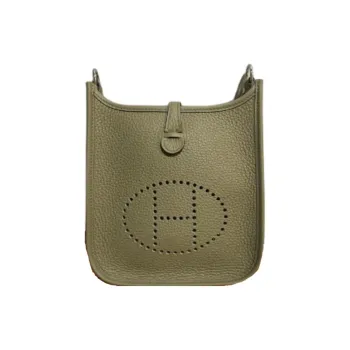 HERMES Evelyne Clemence Calfskin Crossbody Bag Women's Marfa Beige