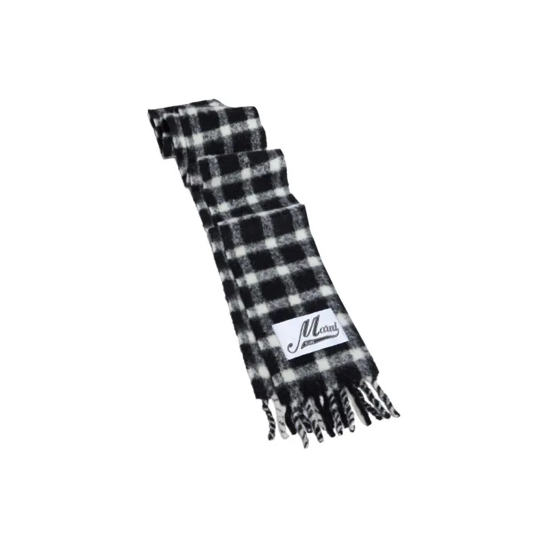 MARNI Logo appliqué Checked Scarf-1