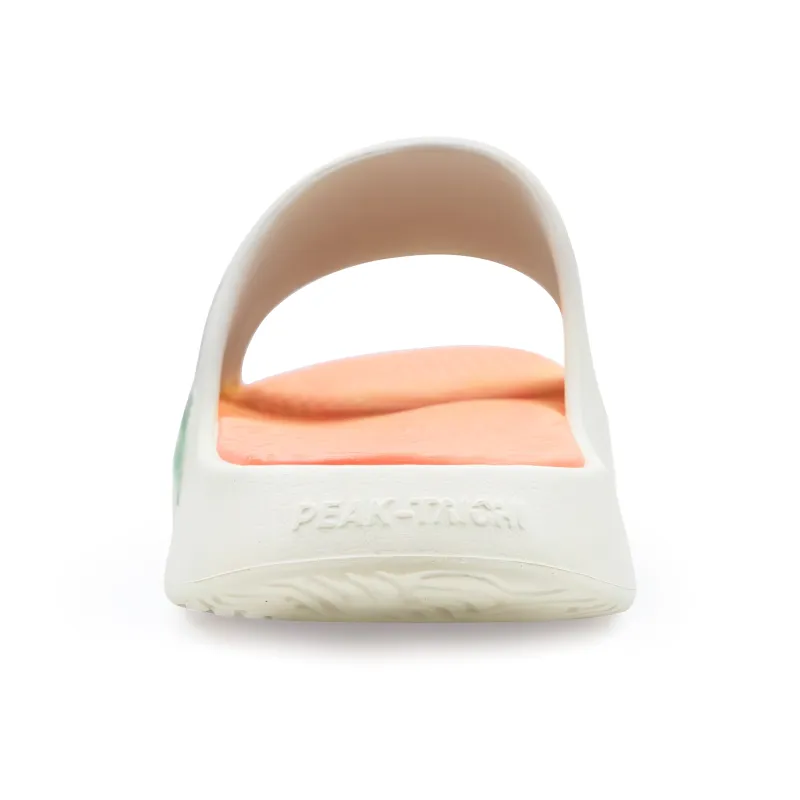PEAK Tai Ji1.0 Quiet Slip Resistant Odor Resistant Slide Slippers Men's White Orange Green-5