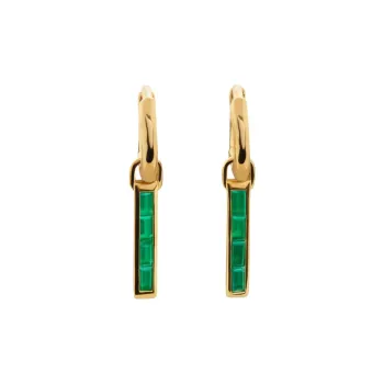 Monica Vinader 18kt Yellow Gold Vermeil Green Onyx Earrings