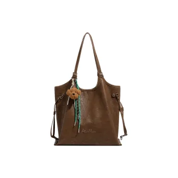 H YXIANG Microfiber Synthetic Leather Shoulder Bag Women's Chocolate Brown