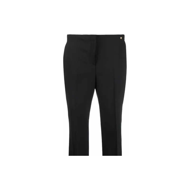 VERSACE High Waist Kick Flare Trousers-5