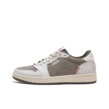 MR.A Low Top Skateboard Shoes Unisex White Brown