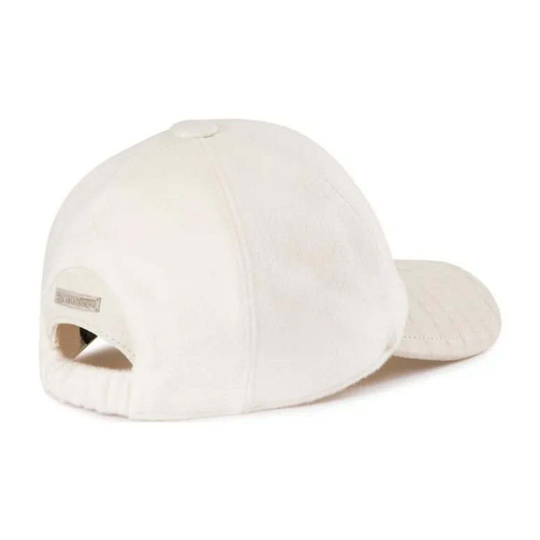 STEFANO RICCI Cashmere Crocodile Leather Zinc-Plated Baseball Caps Unisex White-1