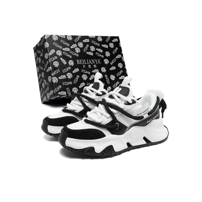 BEILIANYA Trendy Brand Streetwear Sneakers Low Top Chunky Sneakers Unisex Box-0
