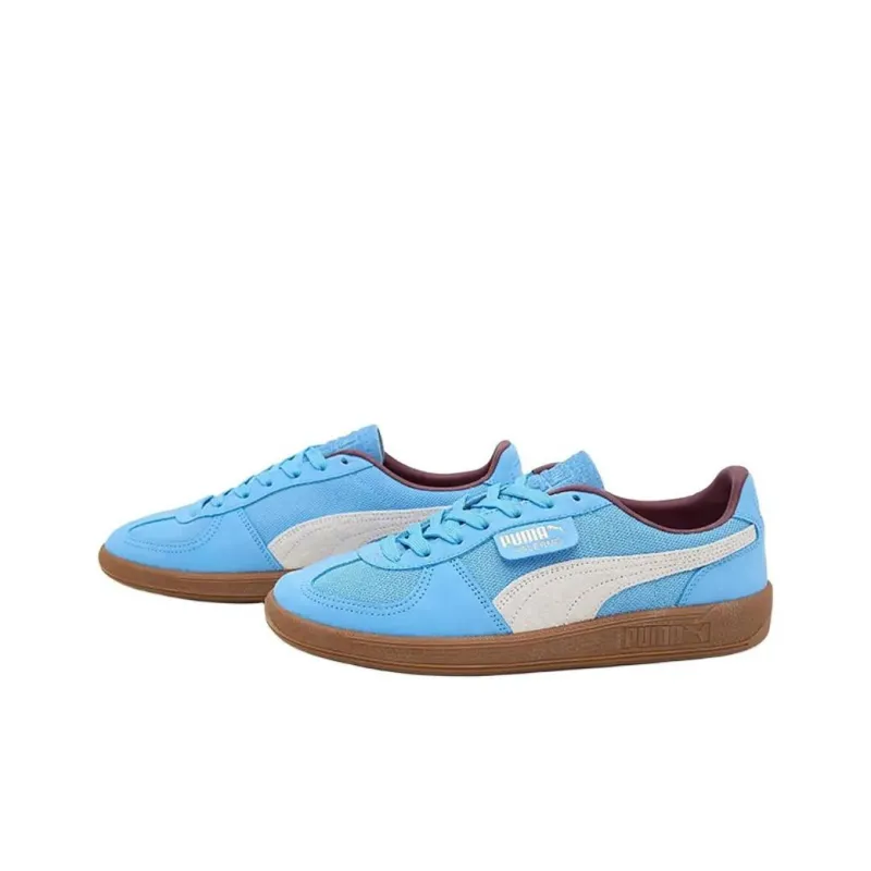 MANCHENGZUQIUJULEBU x PUMA Palermo Anti Slip Wear Resistant Low Top Skateboard Shoes Unisex Blue-1