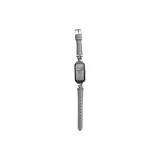 Silver Saint Blue Leather Pin Buckle--Gray[Silver Connector]