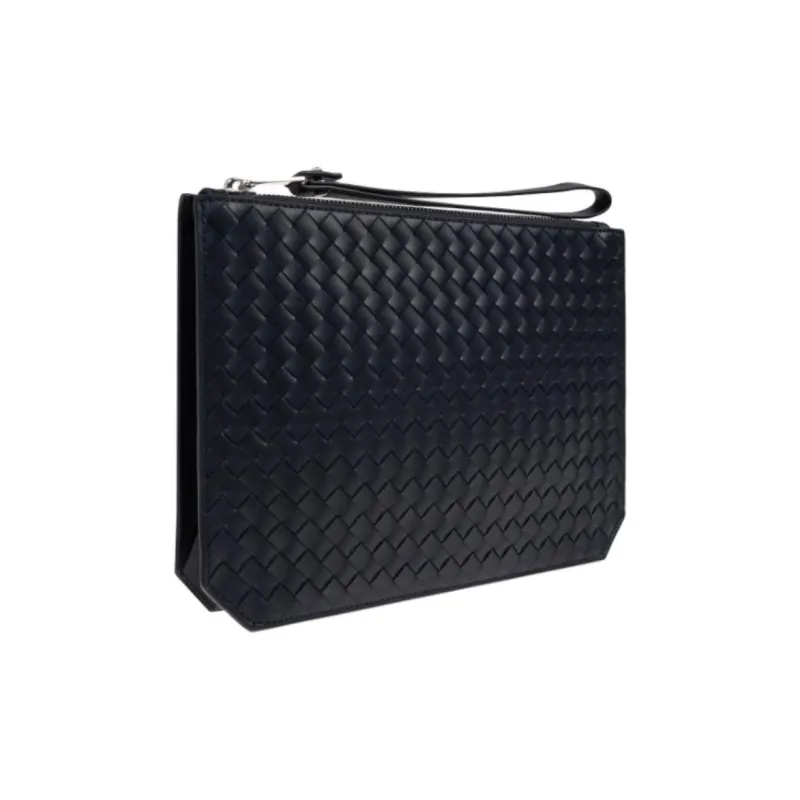 Bottega Veneta Calfskin Clutch Men's Marine Blue-1