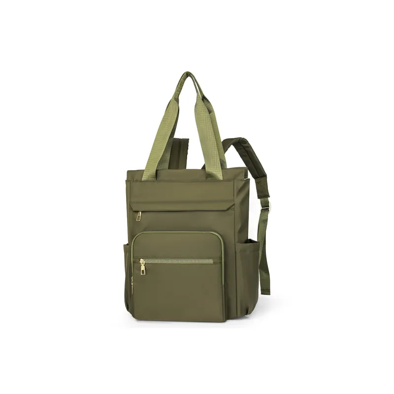 Yalu Nylon Fabric Backpack Women's Cherry Blossom Pink/Olive Green/Pearl White/Classic Black/Khaki/Coffee-1