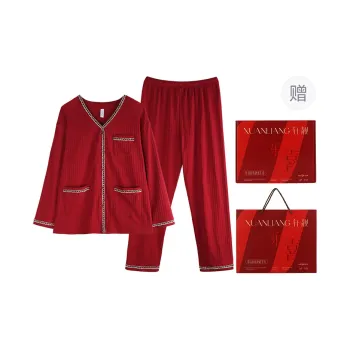 Xuan Liang Pajama Set Women's Gift Box Set Maroon