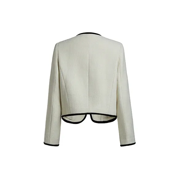Rich Radi Q's Cropped Coats Women's Beige Apricot-1