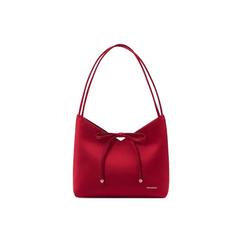 Muuluu Fabric Years Letter Wedding Bag Handbag, Shoulder Bag Medium Size Women's Vintage Red/Black-1