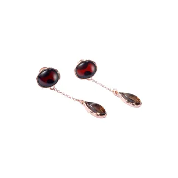 S&A S925 Silver Amber Earrings Women's