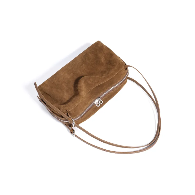 COURONNE Matte Cow Leather Handbag, Shoulder Bag Regular Women's Dark Brown/Blueberry Purple/Dark Coffee/Graphite Blue-2