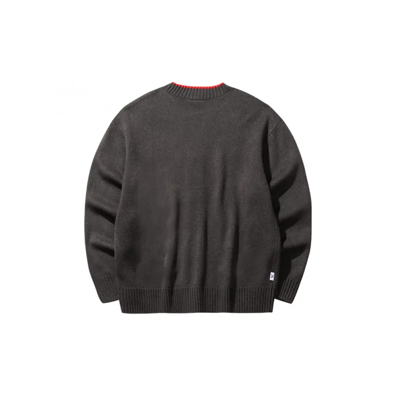 CHAOJIANTA x SNOOPY Knitwear Unisex Smoke Black Gray-1