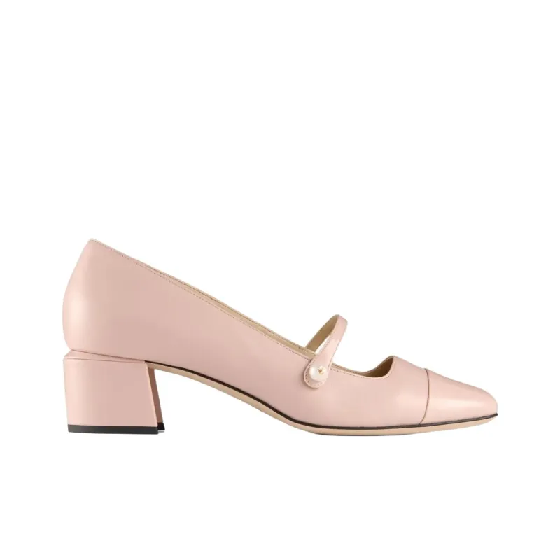 Jimmy Choo Elisa Chunky Heel High Heels 4.5cm Women's Pink-1