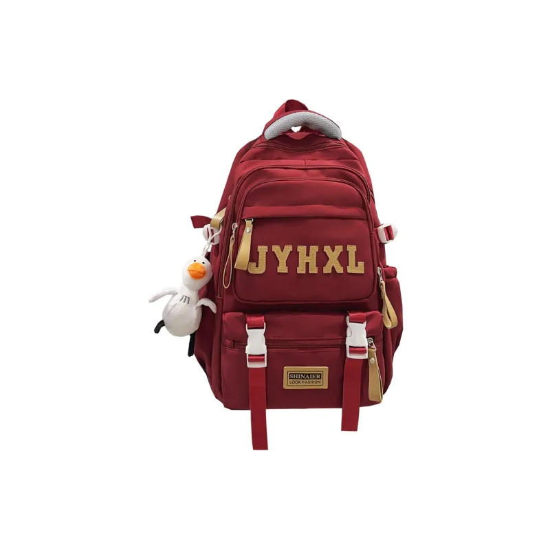 GOBLIN SHARKS 1759 Nylon Backpack Large Size Unisex Black/White/Red/Green/Khaki-13