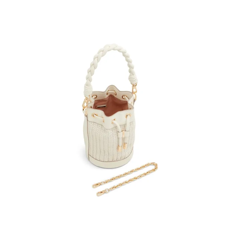 ALDO Artificial Leather Bucket Bag Handbag Medium Size Women's Bone-2