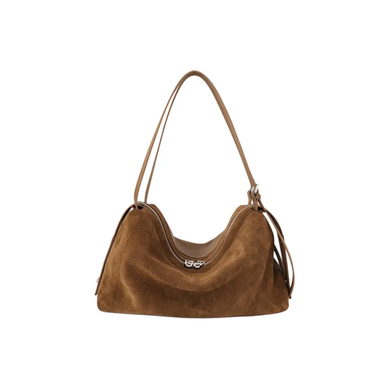 COURONNE Matte Cow Leather Handbag, Shoulder Bag Regular Women's Dark Brown/Blueberry Purple/Dark Coffee/Graphite Blue-4