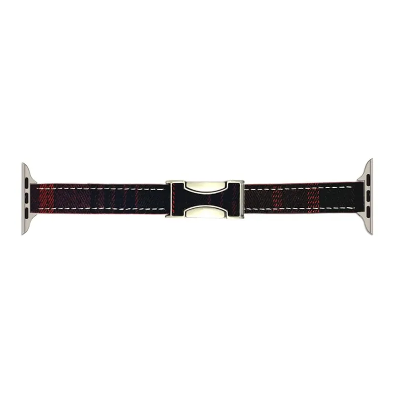 ZHENGGUANG Watch Band Apple Compatibility Woolen, Genuine Leather Material-22