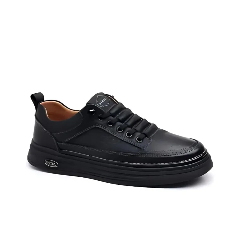 Mr. Thorn Tree Wear Resistant Cushioning Height Increasing Low Top Casual Shoes Men's Black-1
