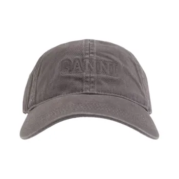 GANNI Curved Peak Logo Embroidered Baseball Cap