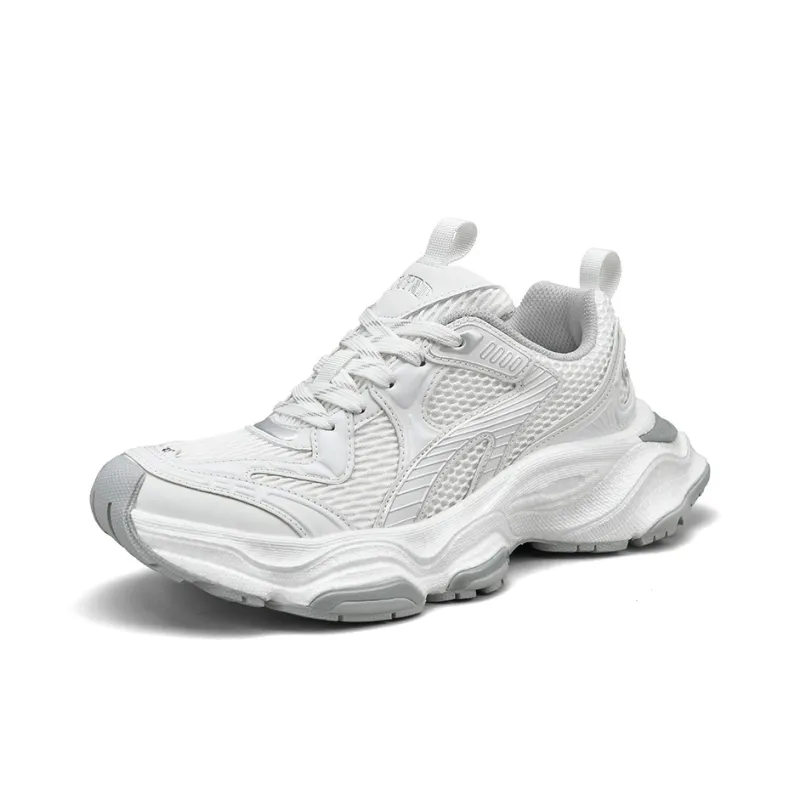SK.TRIP Cushioned Wear-Resistant Supportive Lightweight Height Increasing Low-Top Running Shoes Unisex Titanium Gray-1