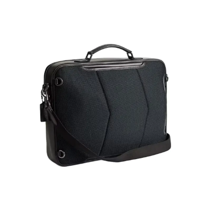 COACH Charter Canvas With Leather Briefcase, Handbag, Shoulder Bag, Crossbody Bag Tubas Men's Black-2