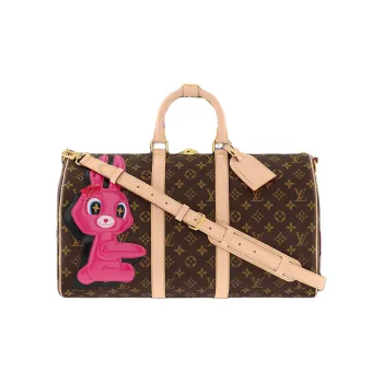 LOUIS VUITTON Sun Yitian Collaboration Keepall Leather Trim One Shoulder Crossbody Portable Travel Bag Women's