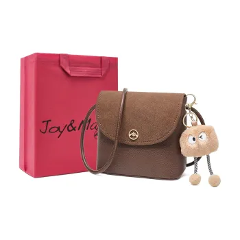 Joy&Mario Synthetic Leather Crossbody Bag Regular Women's Cocoa Brown/Caramel Brown/Classic Black