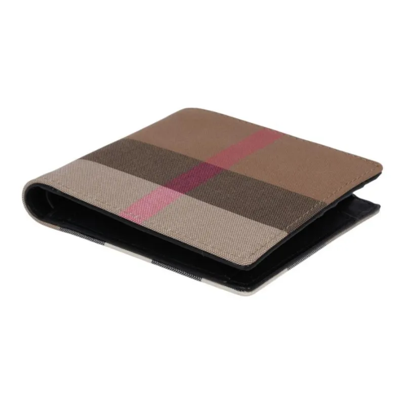 Burberry Cotton Wallet Men's Taupe & Brown-3
