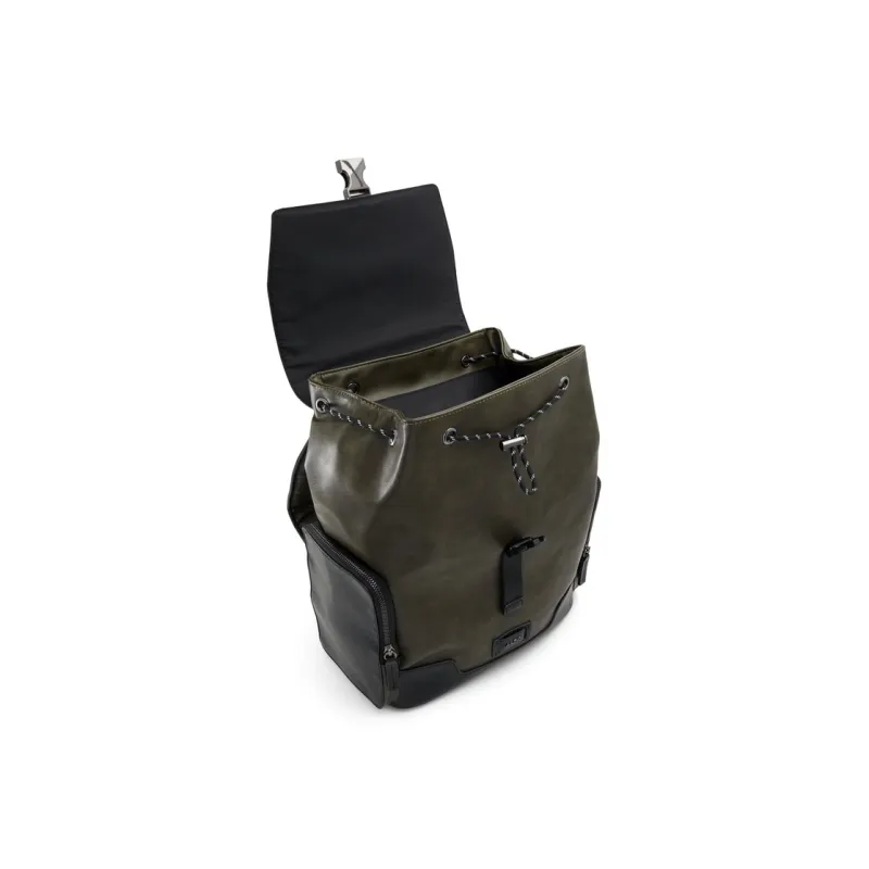 ALDO Artificial Leather Backpack Medium Size Men's Green Black/Black-2