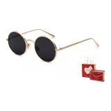 Gold Frame Black Gray Lens+Present Box (TY0079-1LW)