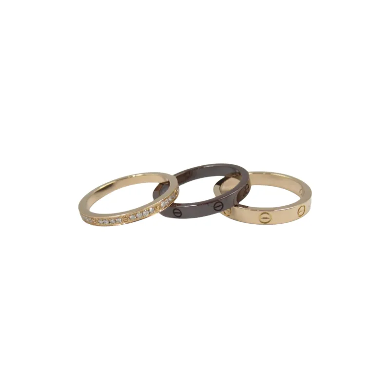 Cartier 2010s Pre-owned 18kt Rose Gold Love Three Diamond Ring-3