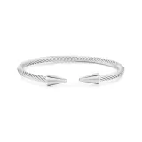 Bullet Head Bangle (Full Silver)