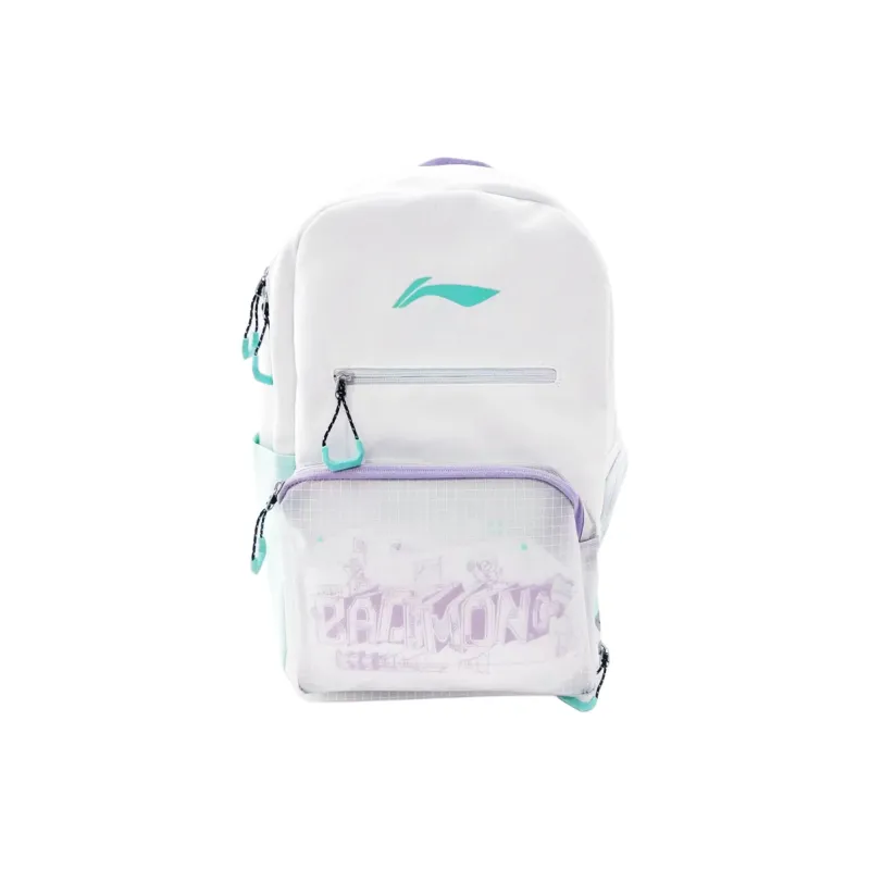 LiNing Polyester Backpack Regular Unisex White & Purple-1