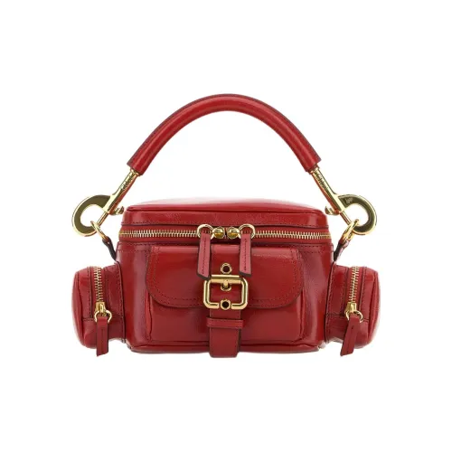 Chloe Buffalo Leather Camera Bag One Shoulder Handbag Women's Red