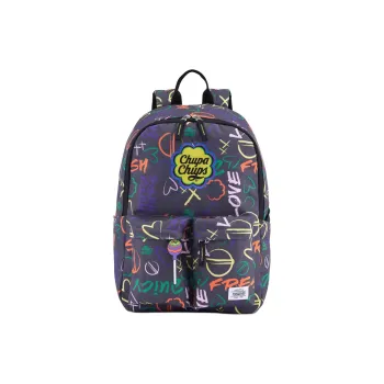 AMERICAN TOURISTER Fabric Backpack Unisex Asphalt Black & Yellow