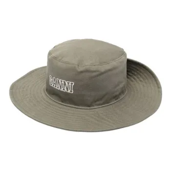 GANNI Organic Cotton Bucket Hats Women's Green