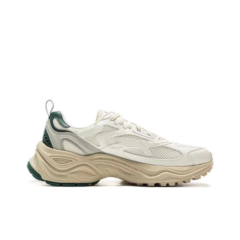 LiNing Star Ring Cushioning, Slip Resistant, Abrasion Resistant, Breathable Low Top Casual Shoes Men's White Green-1