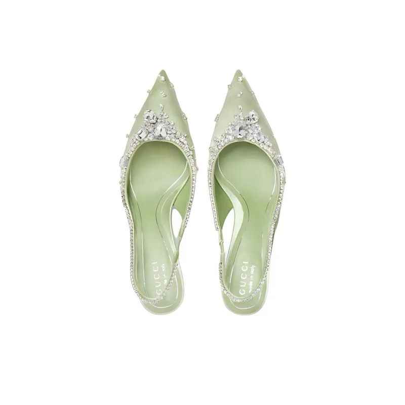 GUCCI Slim Heel High Heels 4.5cm Women's Green-3