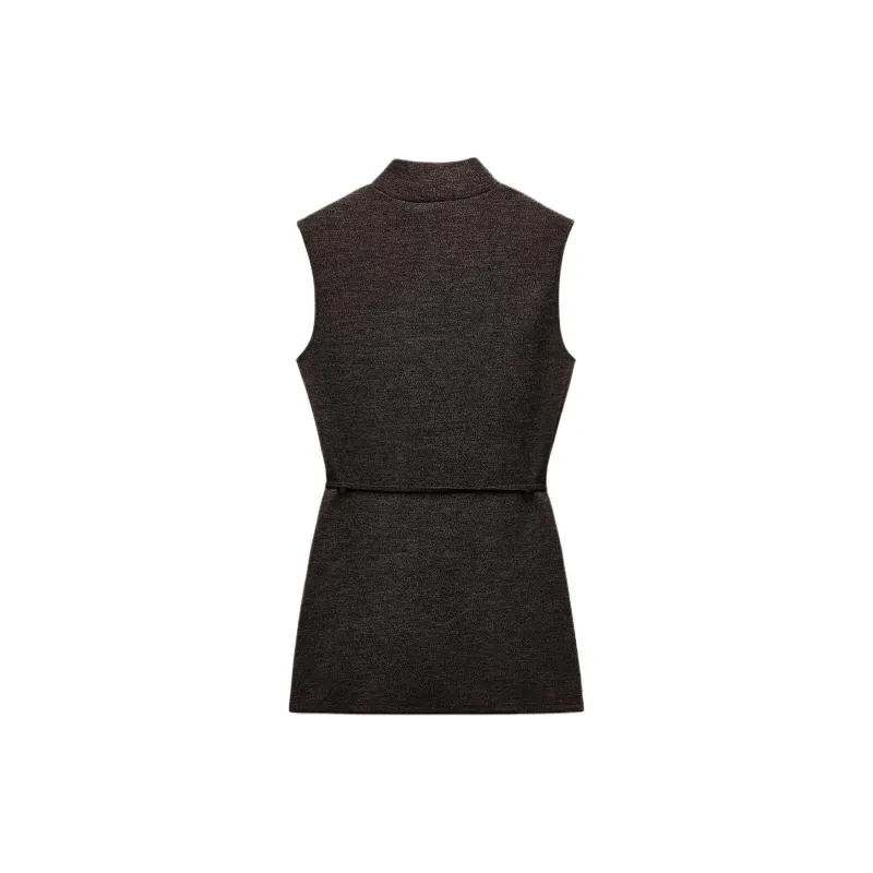 ZARA Tank Tops Women's Brown Mudstone Gray-1