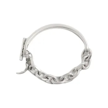 ZARA Metal 925 Silver-Plated Tin Iron Zinc Silver Bracelets Men's Silver