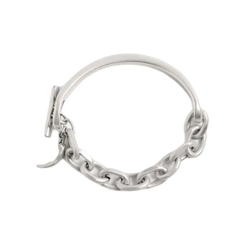 ZARA Metal 925 Silver-Plated Tin Iron Zinc Silver Bracelets Men's Silver-0