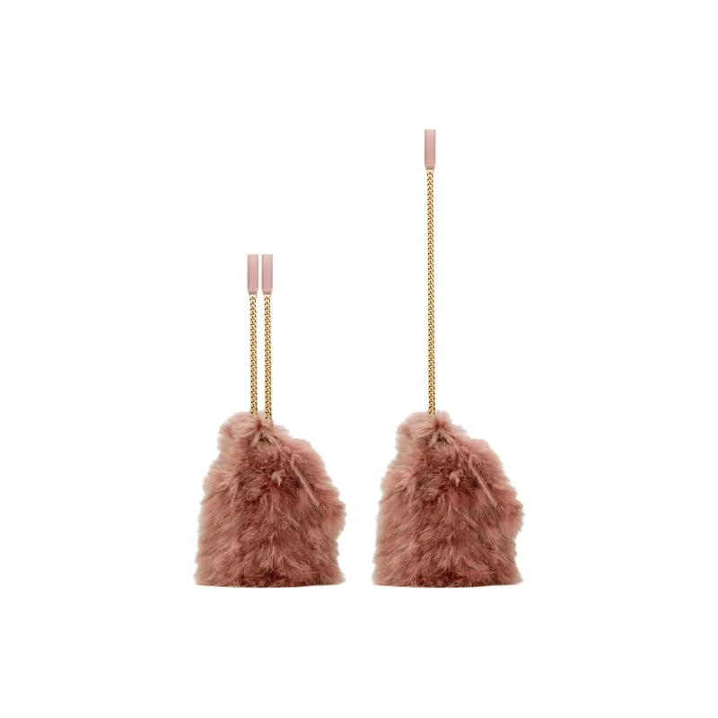 SAINT LAURENT Niki Feather Shoulder Bag Women's Pink Brown-2
