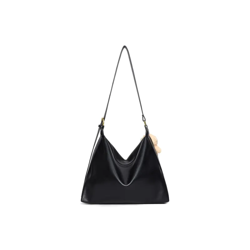 PT'SON Synthetic Leather Tote Bag, Shopping Bag, Crossbody Bag Women's Coffee/Black-8