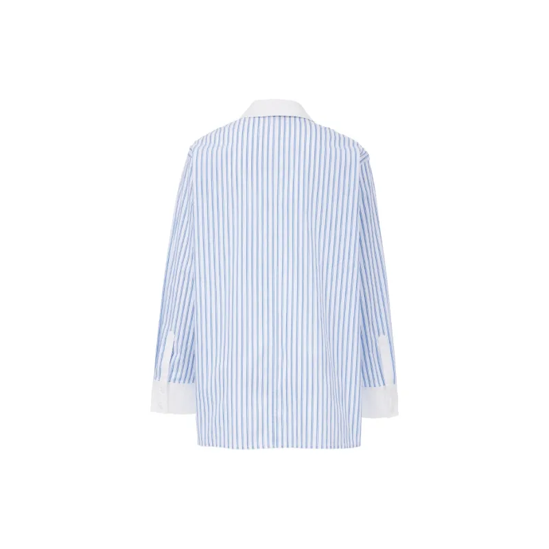 ONLY Shirts Women's H32 Clear Blue Stripes Pattern-1