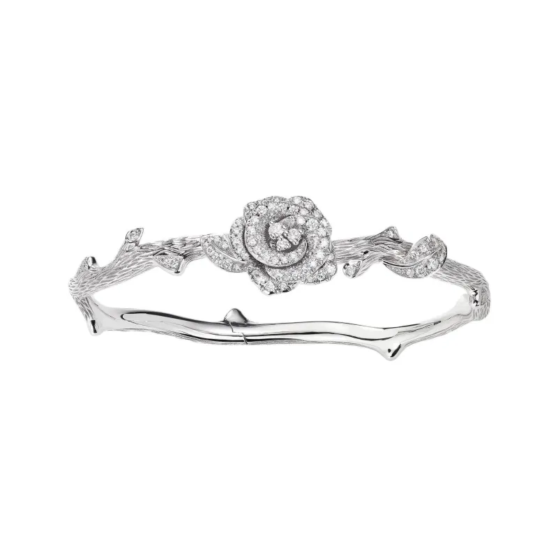 DIOR Diamond 18K Gold Bangles Unisex Silver-1